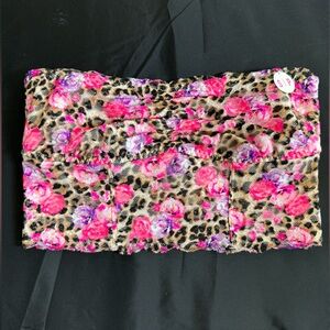 Victoria’s Secret PINK Small floral animal print lace strapless bralette New